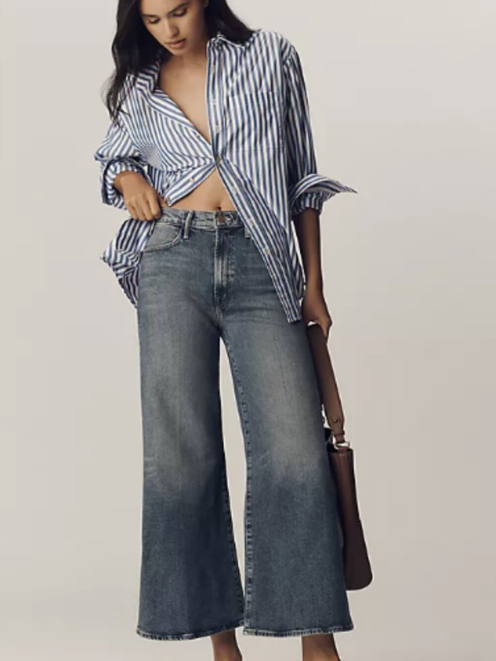 Mother the Hustler Roller ankle jean size 26 wide leg high on the hog wash